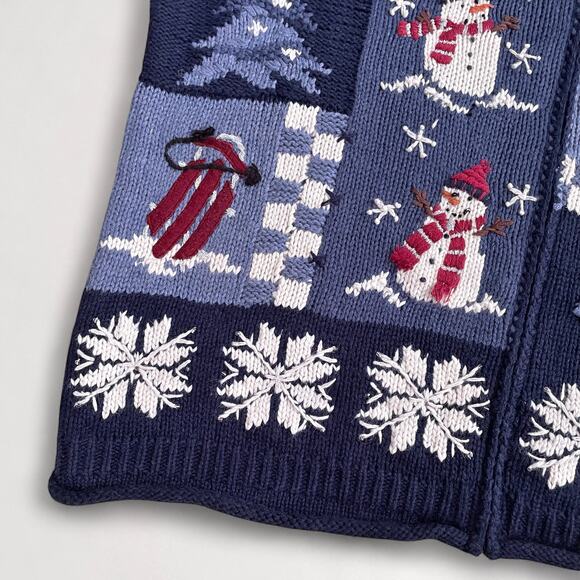 Vintage Angora Wool Blend Christmas Cardigan Sweater 2X Embroidered Grandmacore - Picture 5 of 10